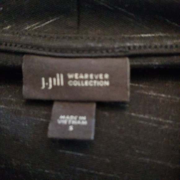 J. Jill Wearever black/gray long sleeve turtle neck knee length dress S pockets - Picture 12 of 15